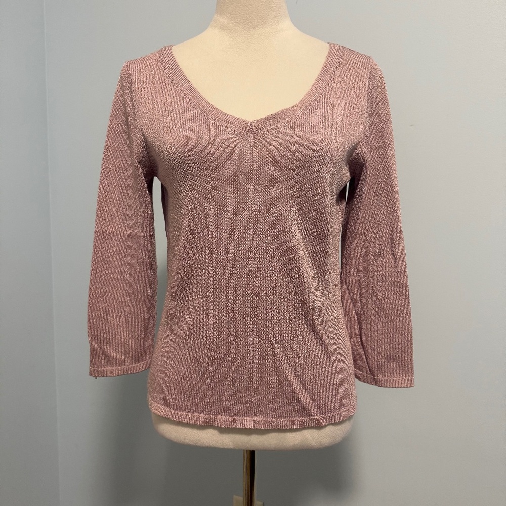 Eileen Fisher 3/4 Sleeve cotton blend Lilac Top Size S